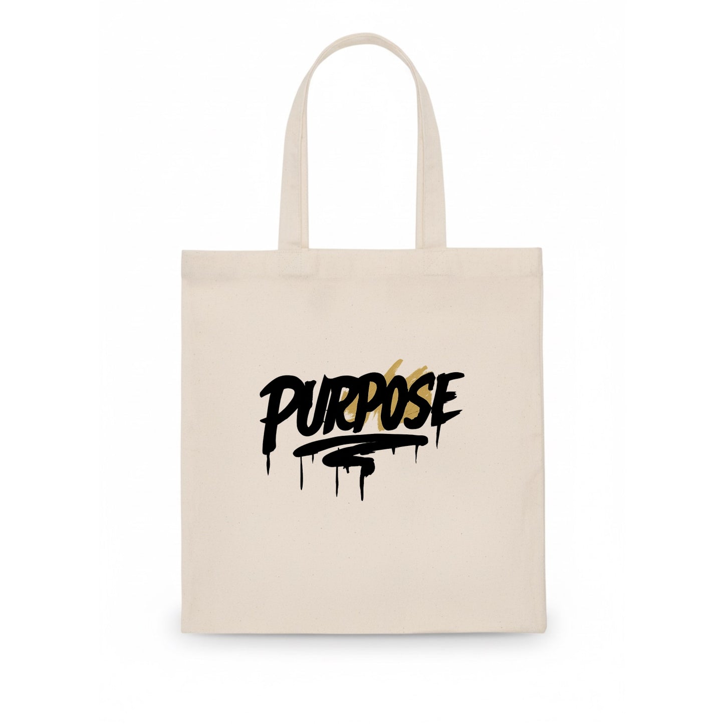 Bold typography design - "PURPOSE" - reason for being - Tote Bag - white
