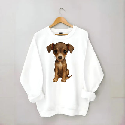 Baby Italian Greyhound Puppy - sleek tiny body, long legs, gentle eyes, - Crewneck Sweatshirt - white