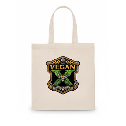 VEGAN X - plant-based symbol in green , animal rights - Tote Bag - white