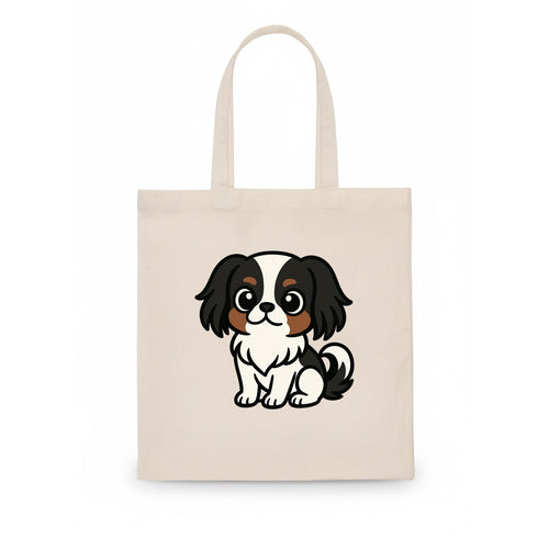 Japanese Chin - Black and white sitting pose - Tote Bag