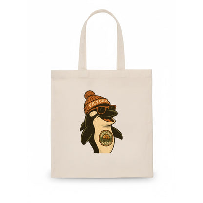 Victoria Orca wearing Victoria beanie wi - Tote Bag - white