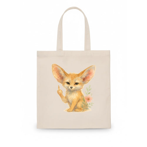 tiny fennec fox with oversized ears, one small paw raised in sass - Tote Bag