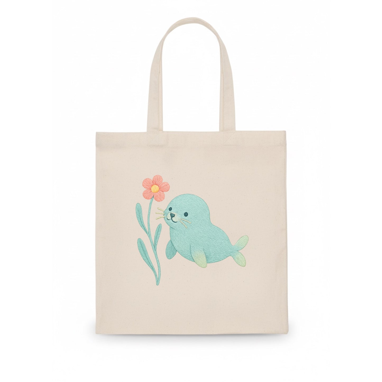 Mint Seal Pup - Tote Bag - white