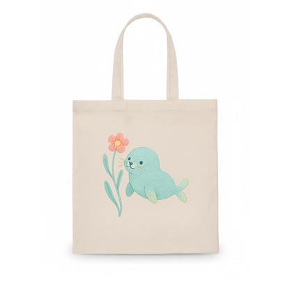 Mint Seal Pup - Tote Bag - white