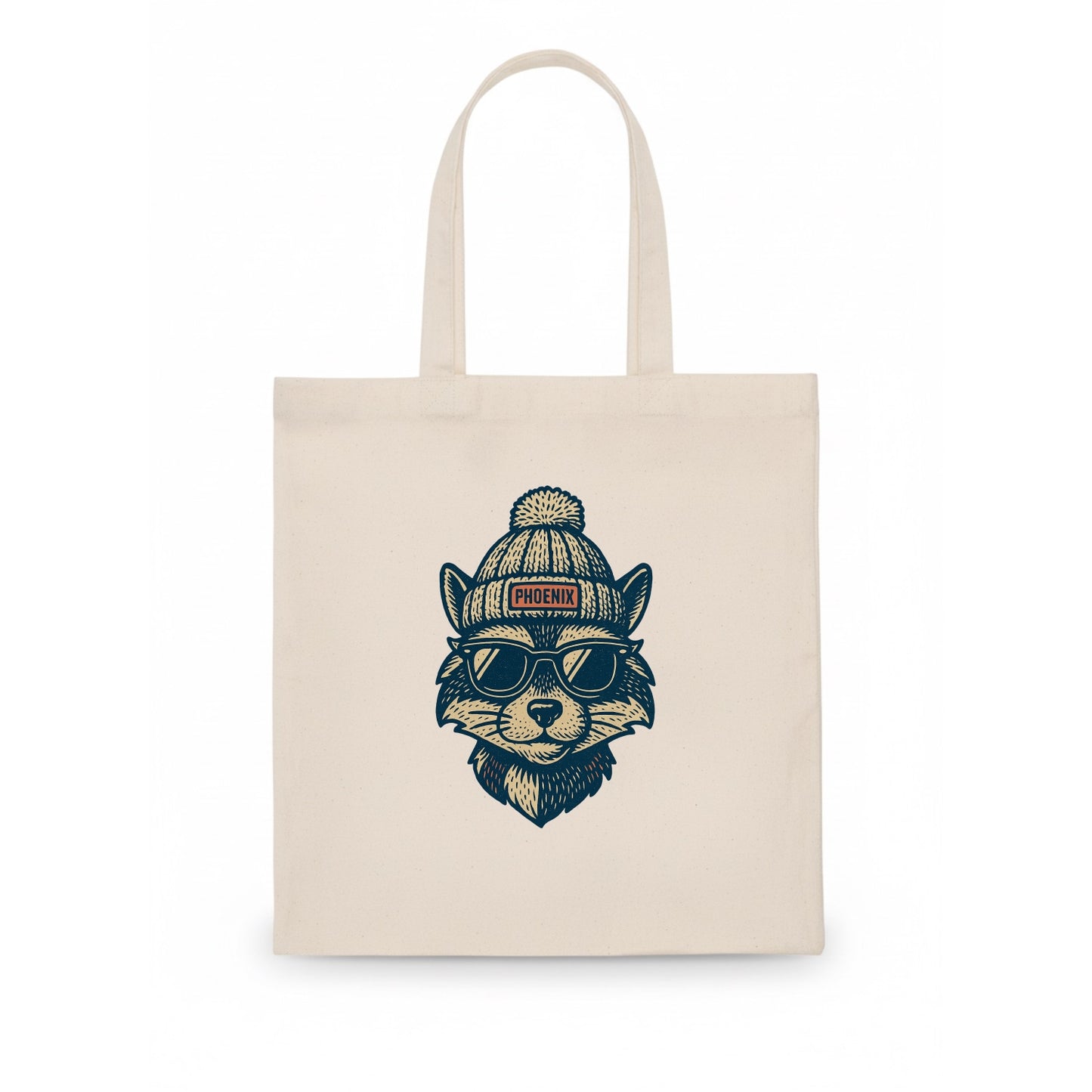 Arizona Ringtail wearing Phoenix beanie with pom pom and wayfarer sunglasses - Tote Bag - white