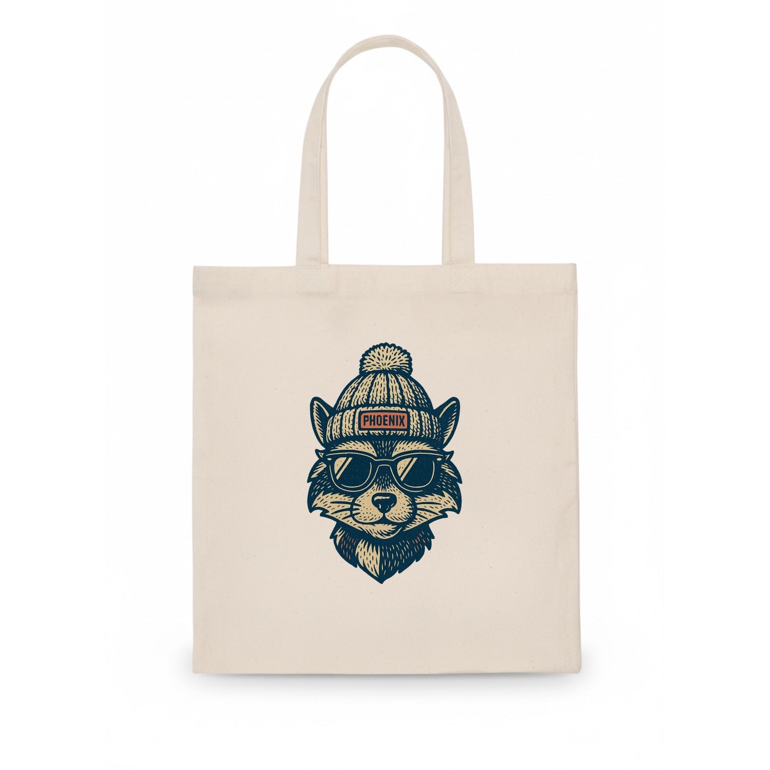Arizona Ringtail wearing Phoenix beanie with pom pom and wayfarer sunglasses - Tote Bag - white