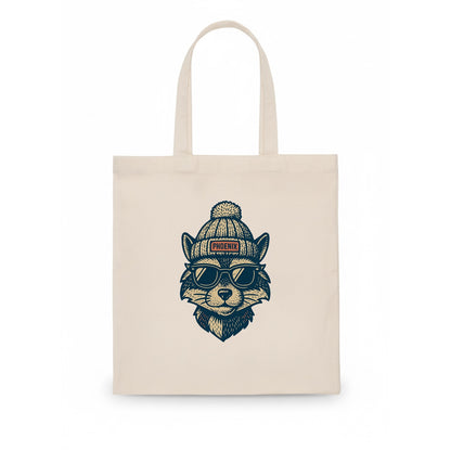 Arizona Ringtail wearing Phoenix beanie with pom pom and wayfarer sunglasses - Tote Bag - white