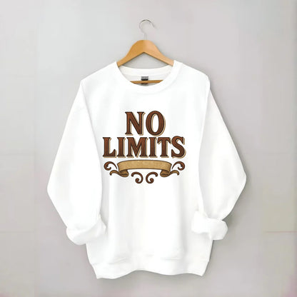 Bold typography design - "NO LIMITS" - boundless potential - Crewneck Sweatshirt - white