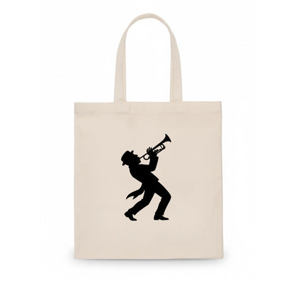 Trumpet player hitting high note - Tote Bag - white