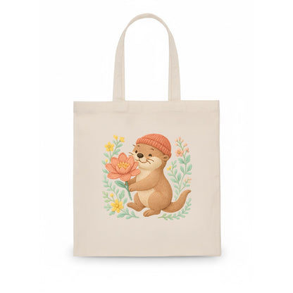 Peach Otter - Tote Bag - white