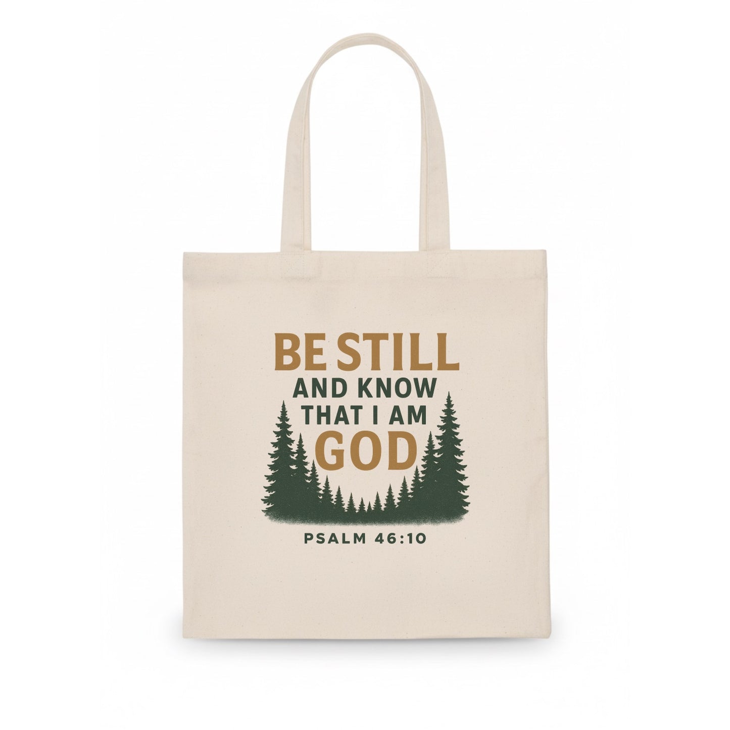 Psalm 46:10 Forest - Tote Bag - white