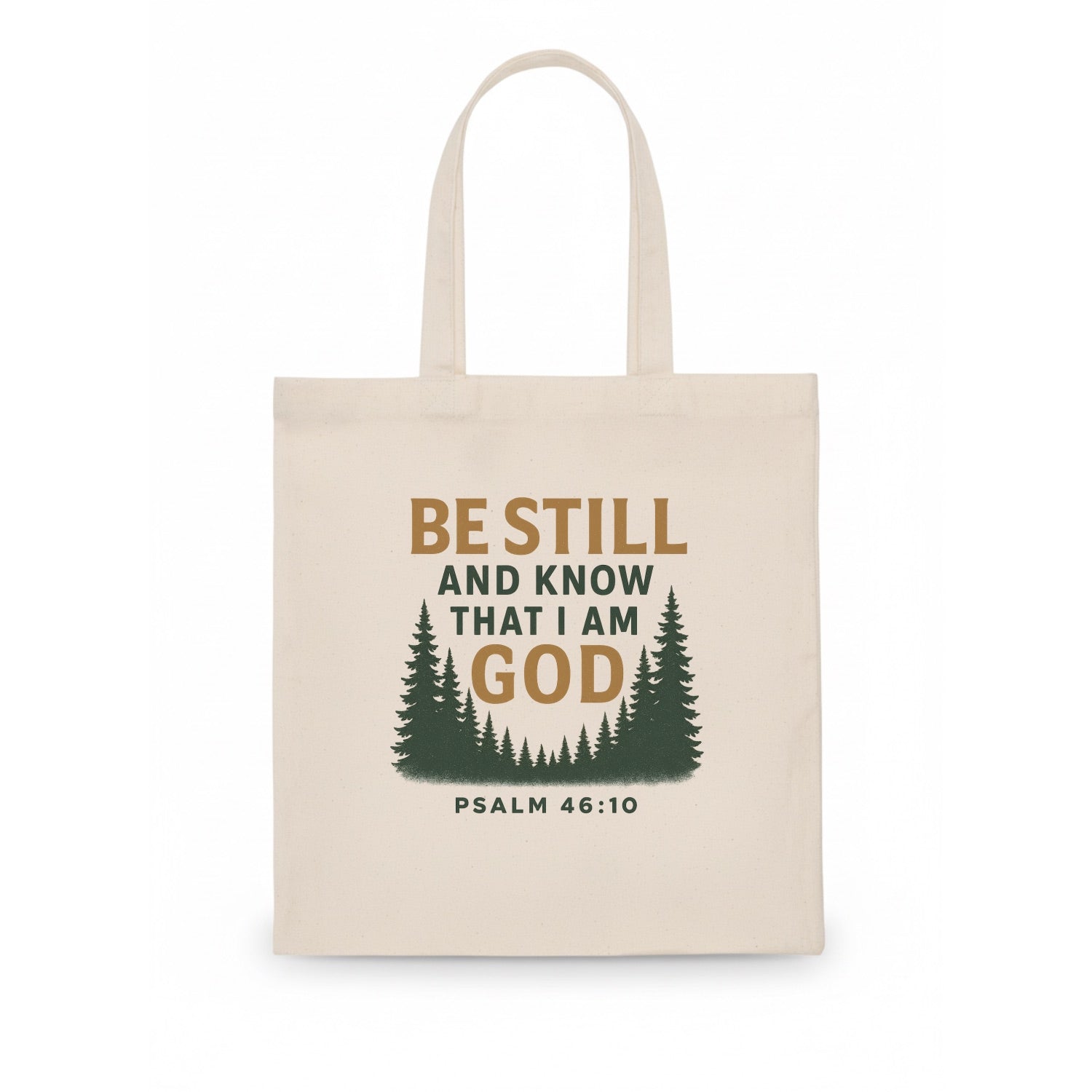 Psalm 46:10 Forest - Tote Bag - white
