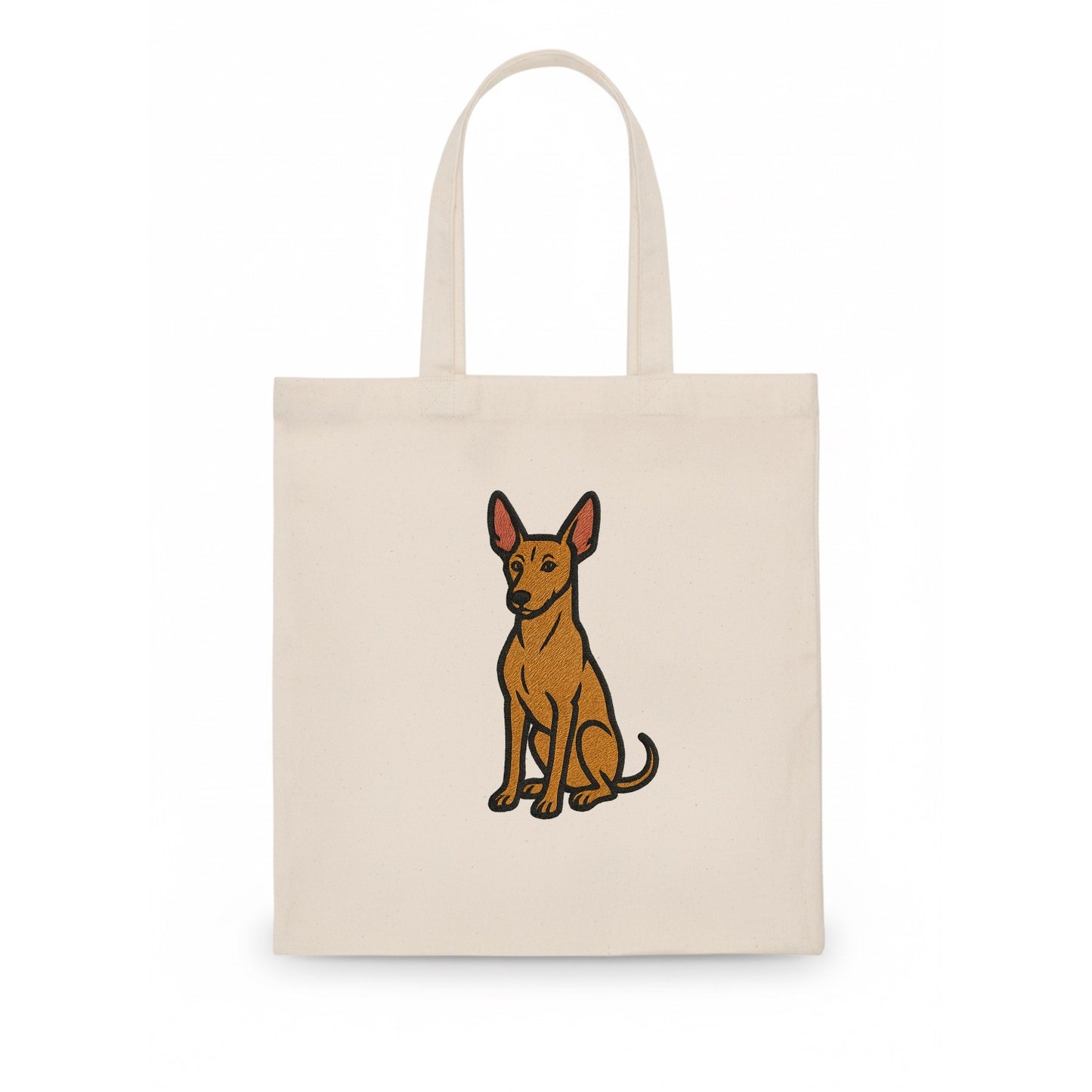Pharaoh Hound - Tan colored embroidered pose - Tote Bag - white