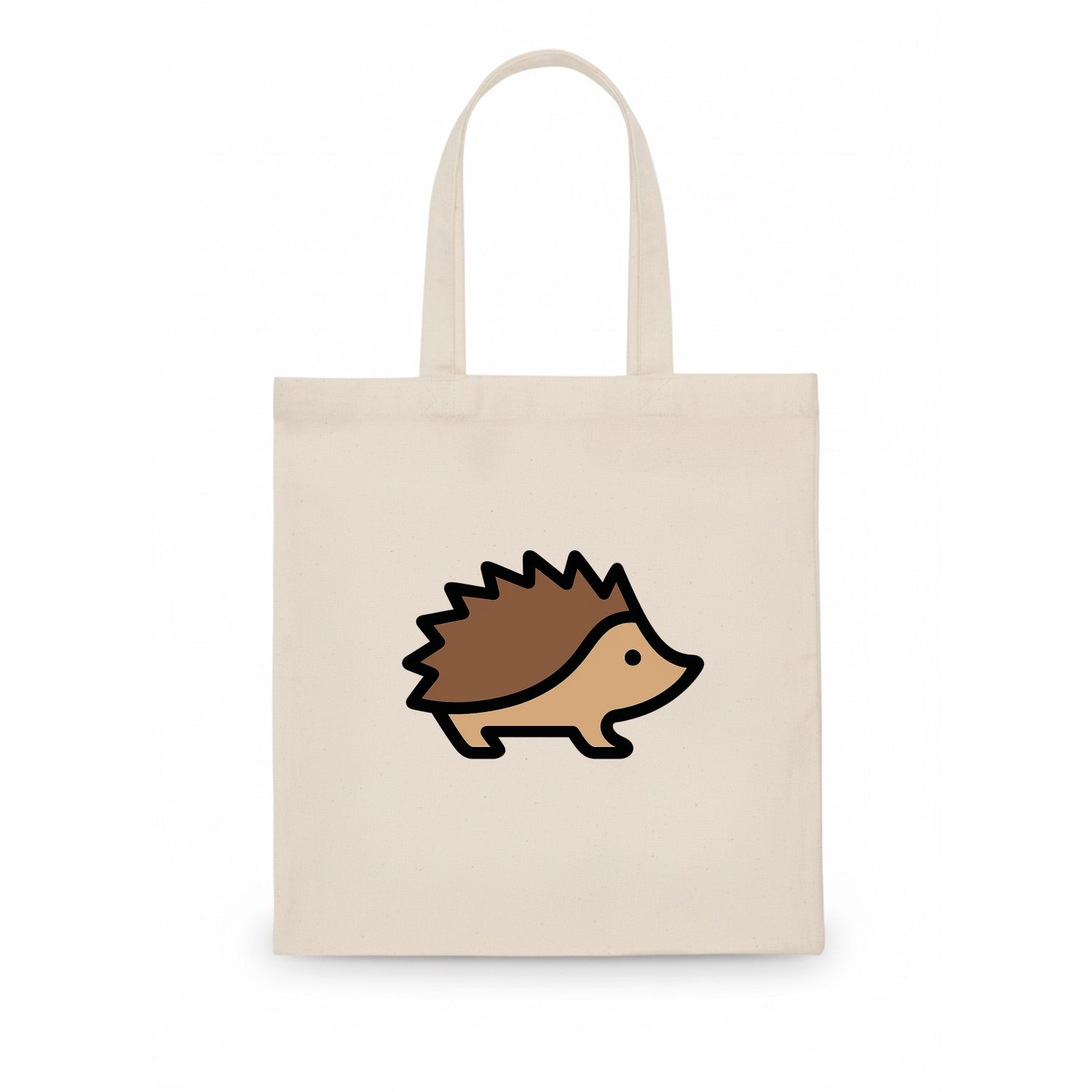 Hedgehog - Brown spiky back flat side profile - Tote Bag - white