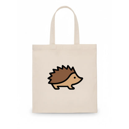 Hedgehog - Brown spiky back flat side profile - Tote Bag - white