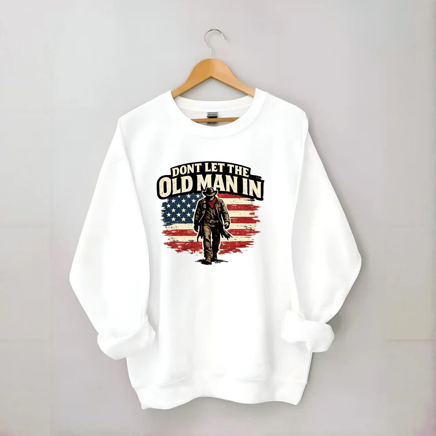 Dont Let The Old Man In - Crewneck Sweatshirt - white