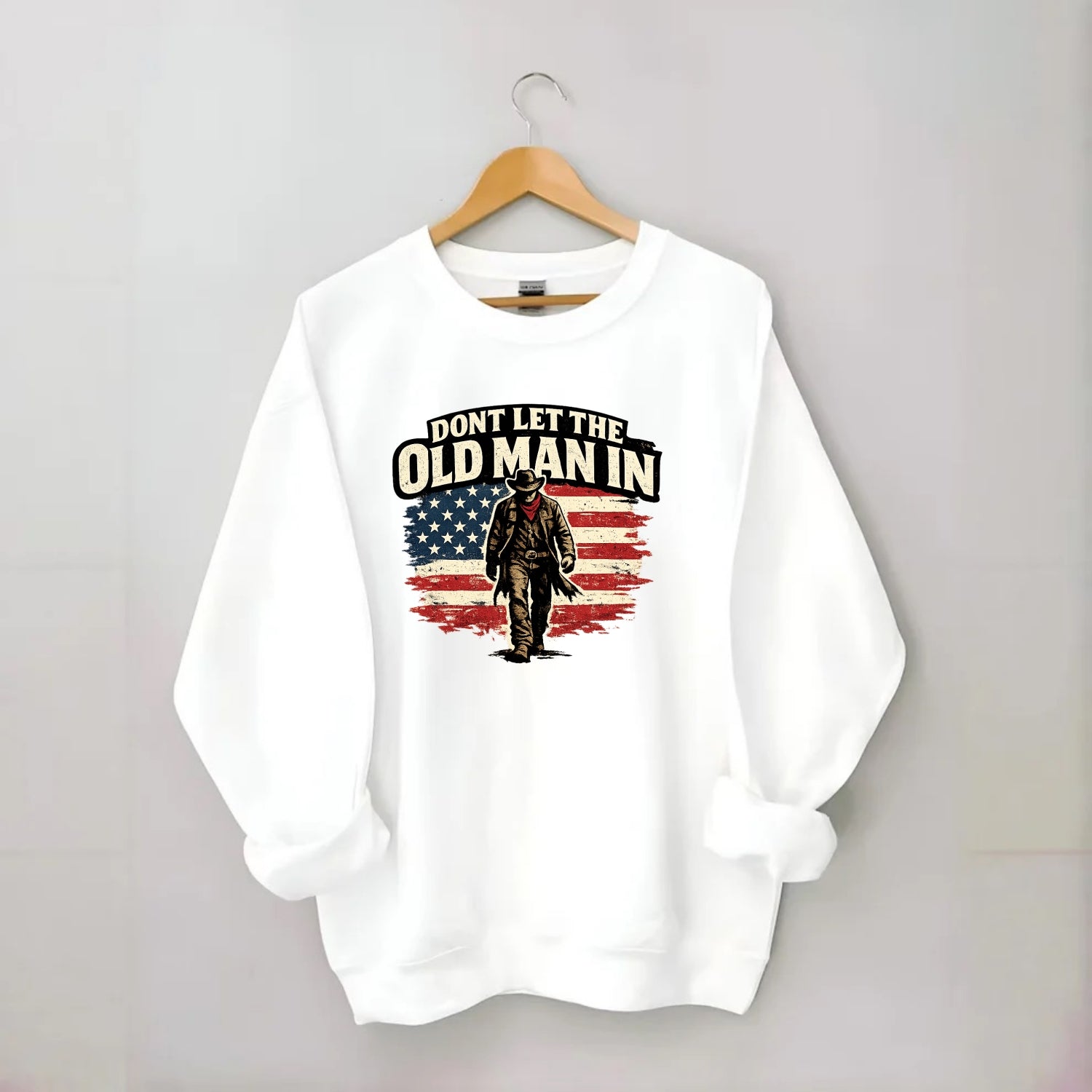 Dont Let The Old Man In - Crewneck Sweatshirt - white