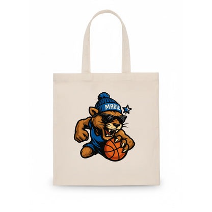 Florida Panther wearing Magic beanie with star wand patch and wayfarer sunglasses - Tote Bag - white