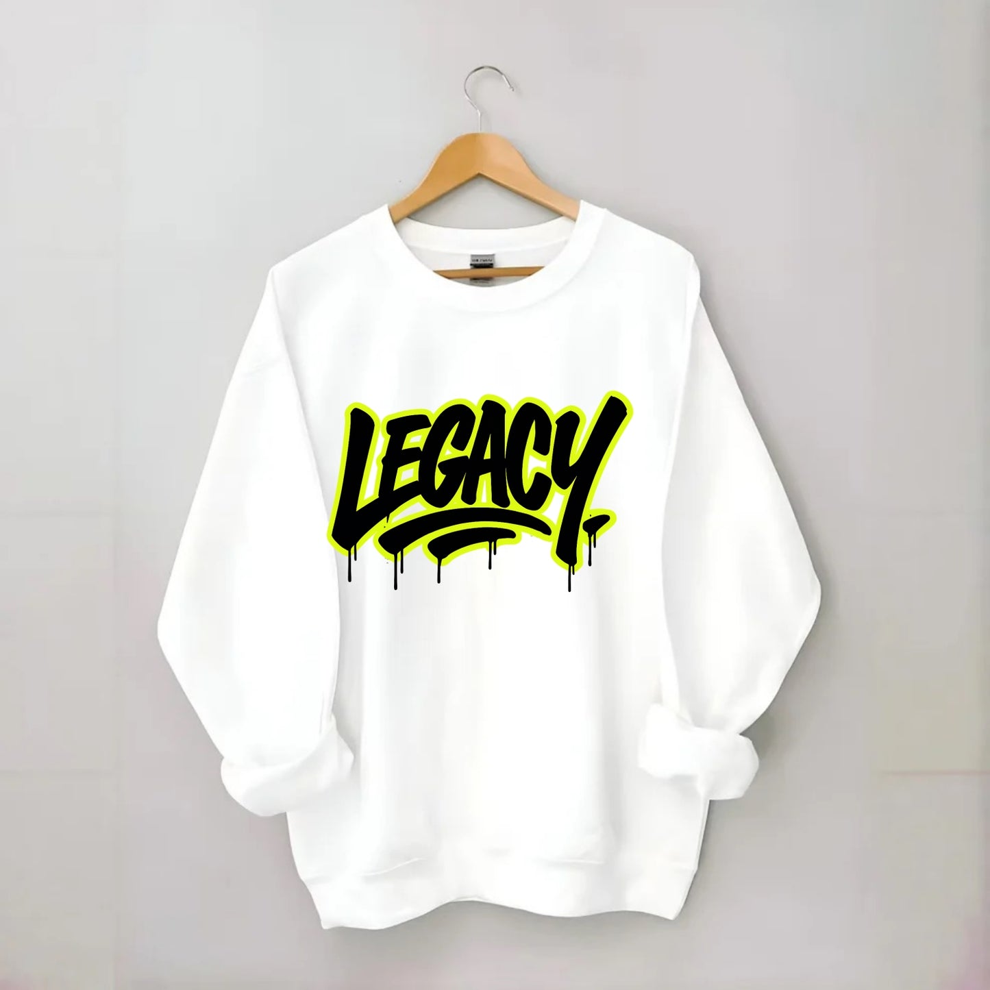 Bold typography design - "LEGACY" - what you leave behind, lasting impact - Crewneck Sweatshirt - white