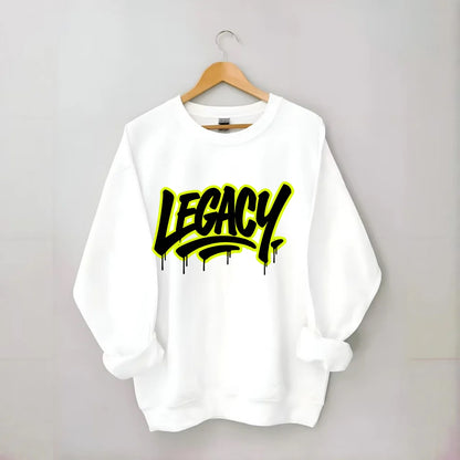 Bold typography design - "LEGACY" - what you leave behind, lasting impact - Crewneck Sweatshirt - white