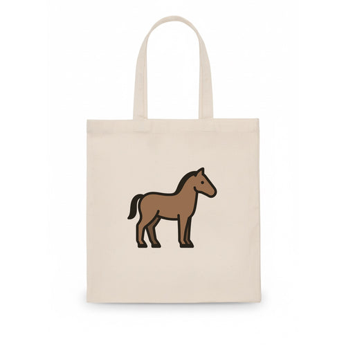 Horse - Brown standing pose flat side profile - Tote Bag