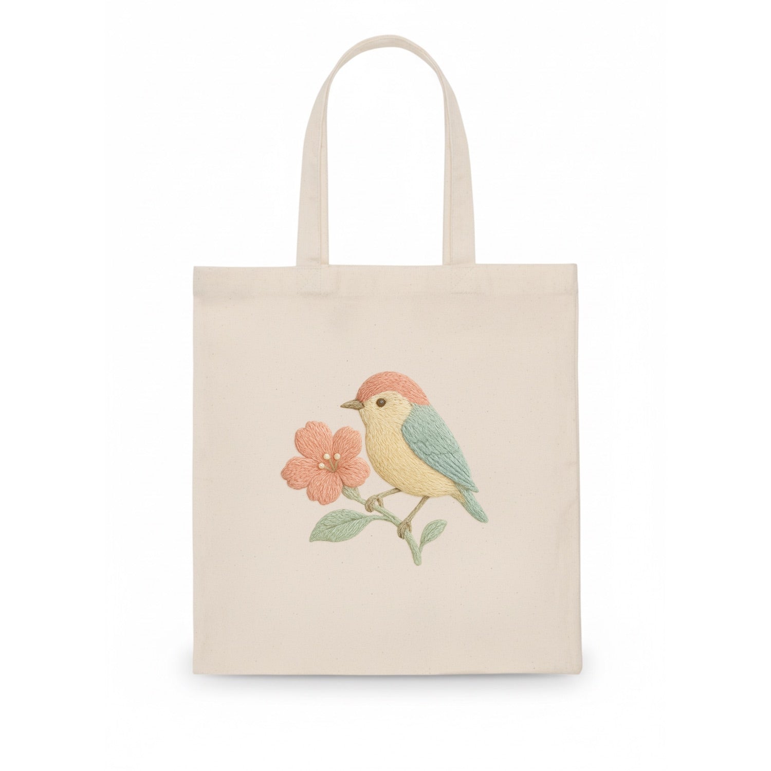 Peach Flowerpecker - Tote Bag - white