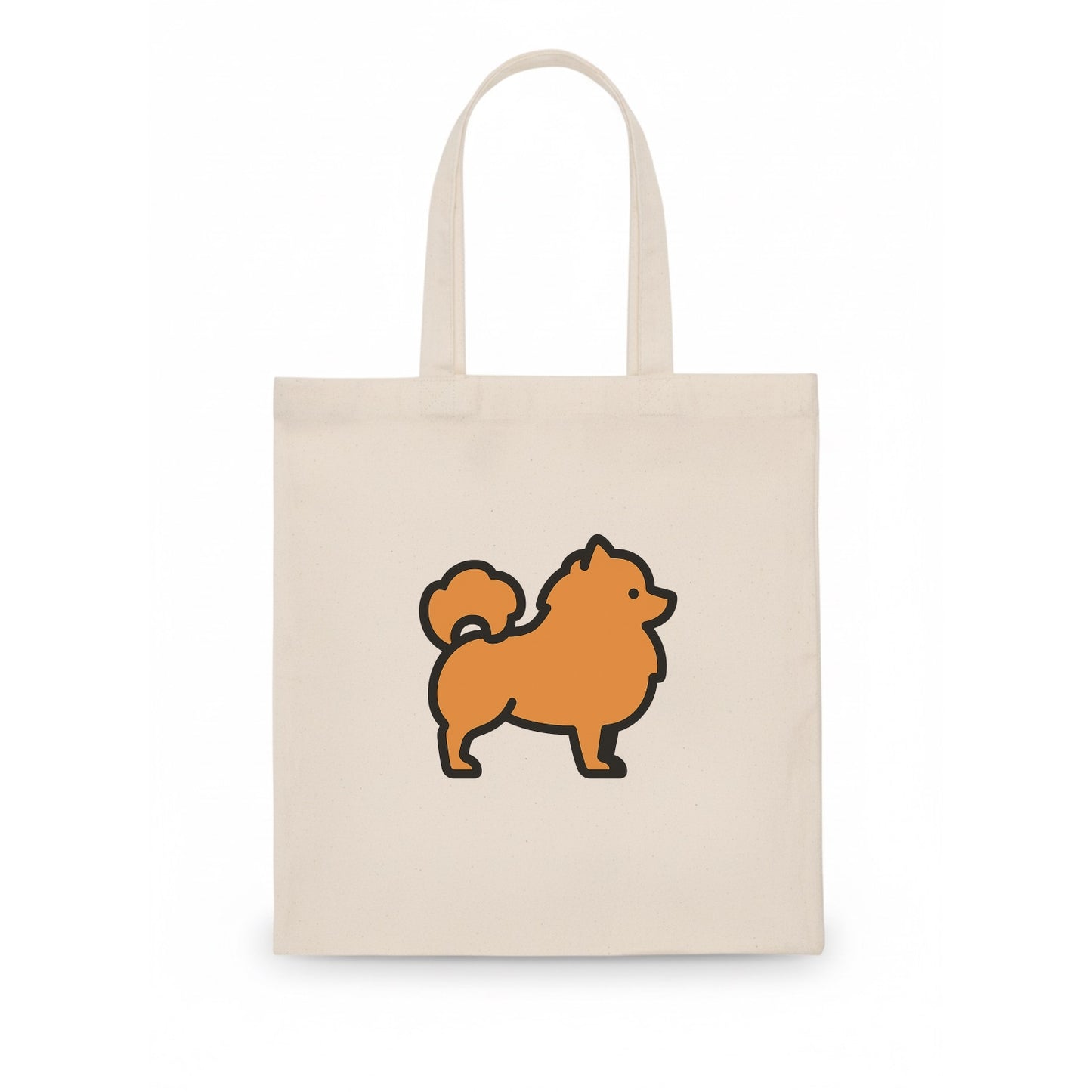 Pomeranian - Orange fluffy flat side profile - Tote Bag - white