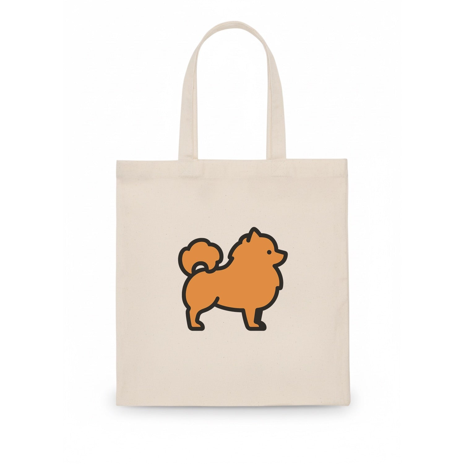 Pomeranian - Orange fluffy flat side profile - Tote Bag - white