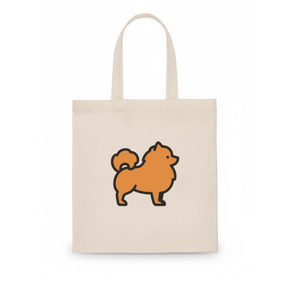 Pomeranian - Orange fluffy flat side profile - Tote Bag - white