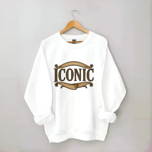 Bold typography design - ICONIC - instantly recognizable, trendsetter - Crewneck Sweatshirt