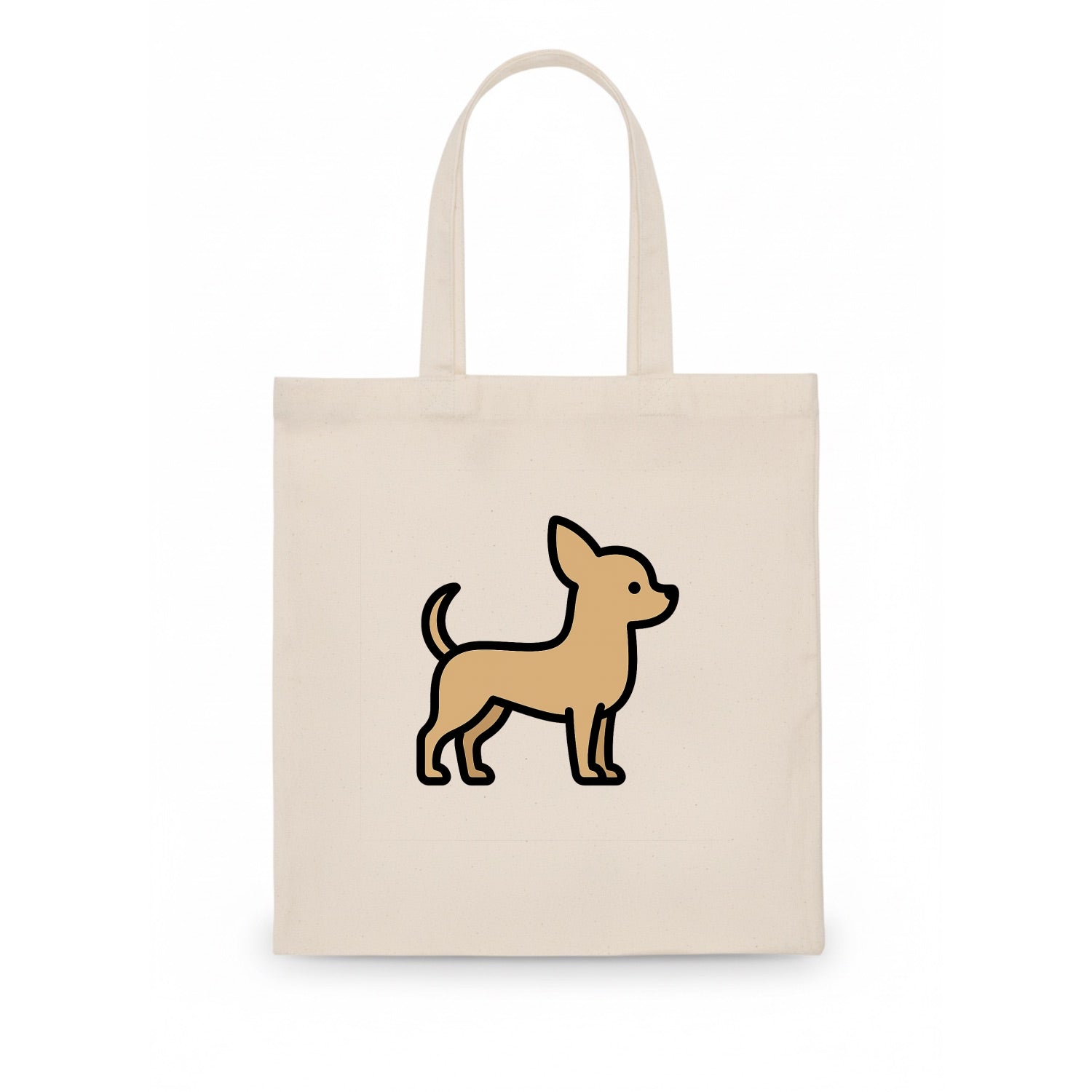 Chihuahua - Tan smooth coat flat side profile - Tote Bag - white