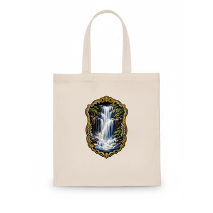 WATERFALL CASCADE - falling water with mist in blue and white , nature wonder - Tote Bag - white