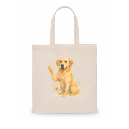 Labrador Retriever yellow sitting pretty, friendly face, strong paw up with sass - Tote Bag - white