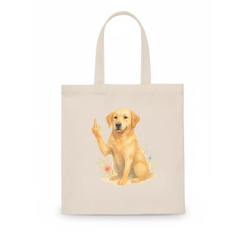 Labrador Retriever yellow sitting pretty, friendly face, strong paw up with sass - Tote Bag