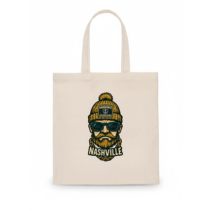 Nashville Commodore wearing Vanderbilt beanie with anchor patch - Tote Bag - white