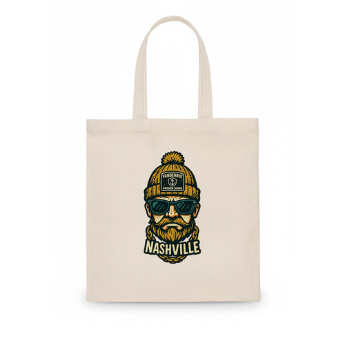 Nashville Commodore wearing Vanderbilt beanie with anchor patch - Tote Bag