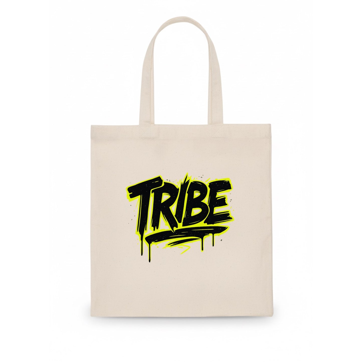 Bold typography design - "TRIBE" - your community, your group - Tote Bag - white