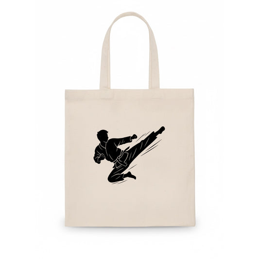 Korean taekwondo flying kick - Tote Bag - white