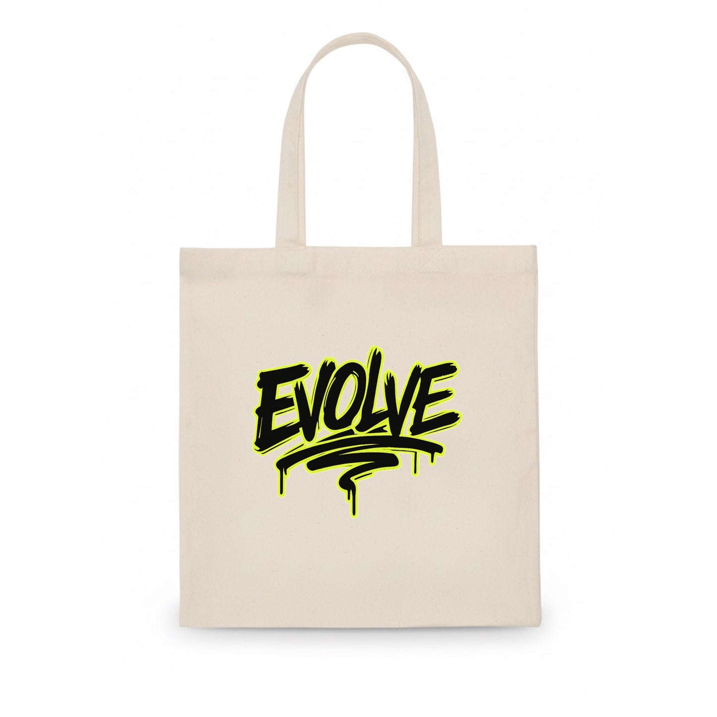 Bold typography design - "EVOLVE" - changing, becoming better - Tote Bag - white
