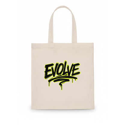 Bold typography design - "EVOLVE" - changing, becoming better - Tote Bag - white