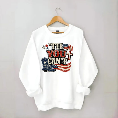 Til You Cant - Patriot Cross - Crewneck Sweatshirt - white