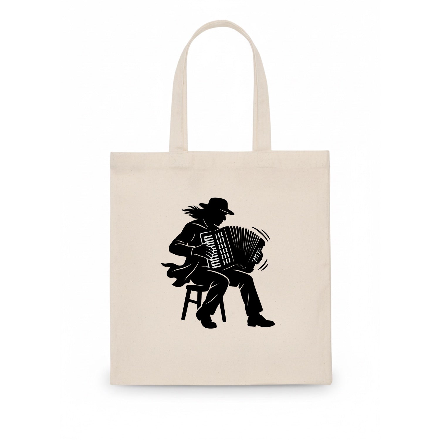 Accordion player street musician - Tote Bag - white
