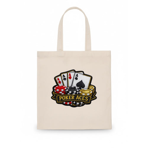 POKER ACES - four aces with chips in red, black and gold - Tote Bag