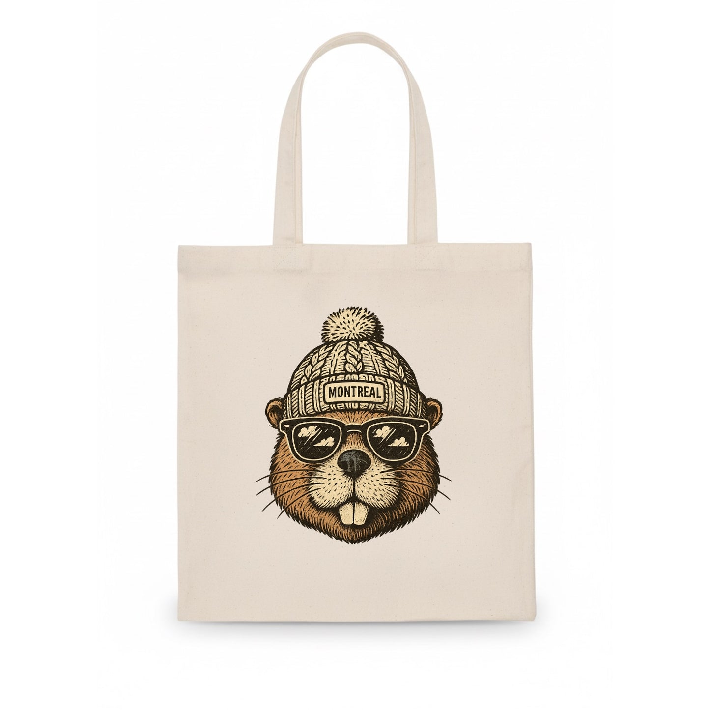 Montreal Beaver wearing Montreal beanie - Tote Bag - white
