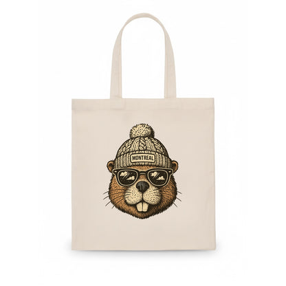 Montreal Beaver wearing Montreal beanie - Tote Bag - white