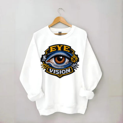 EYE VISION - anatomical eye in blue and brown , optometry - Crewneck Sweatshirt - white