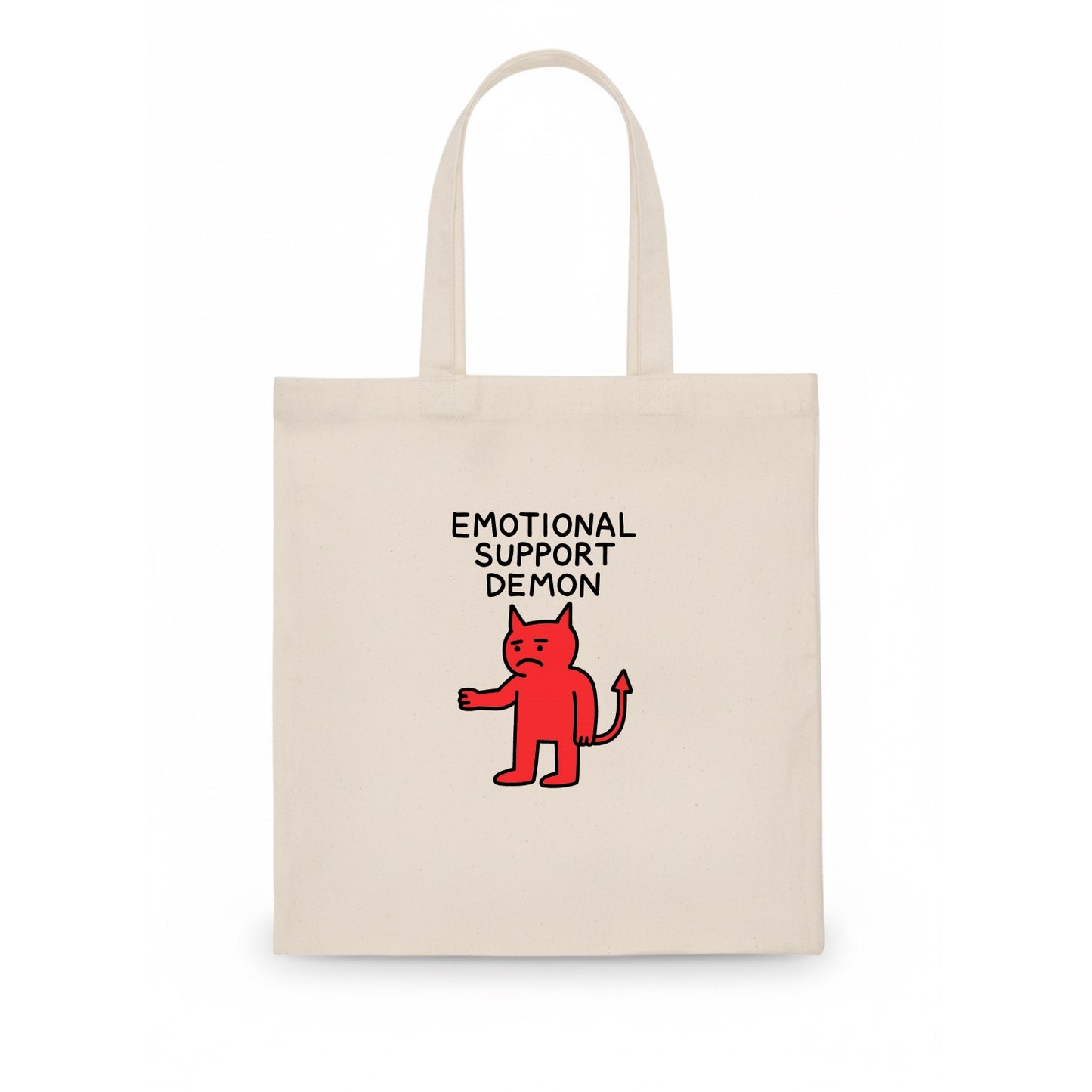 EMOTIONAL SUPPORT DEMON | Devil caring reluctantly - Tote Bag - white