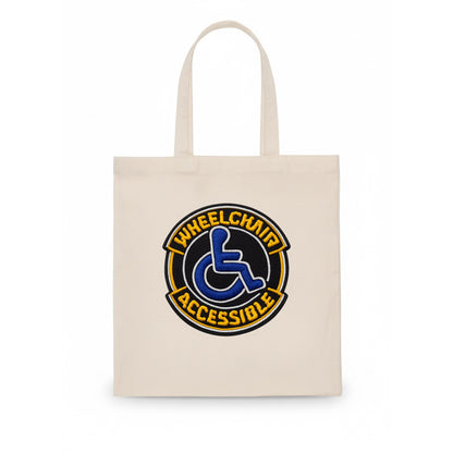 WHEELCHAIR ACCESSIBLE - accessibility symbol in blue , inclusion - Tote Bag - white