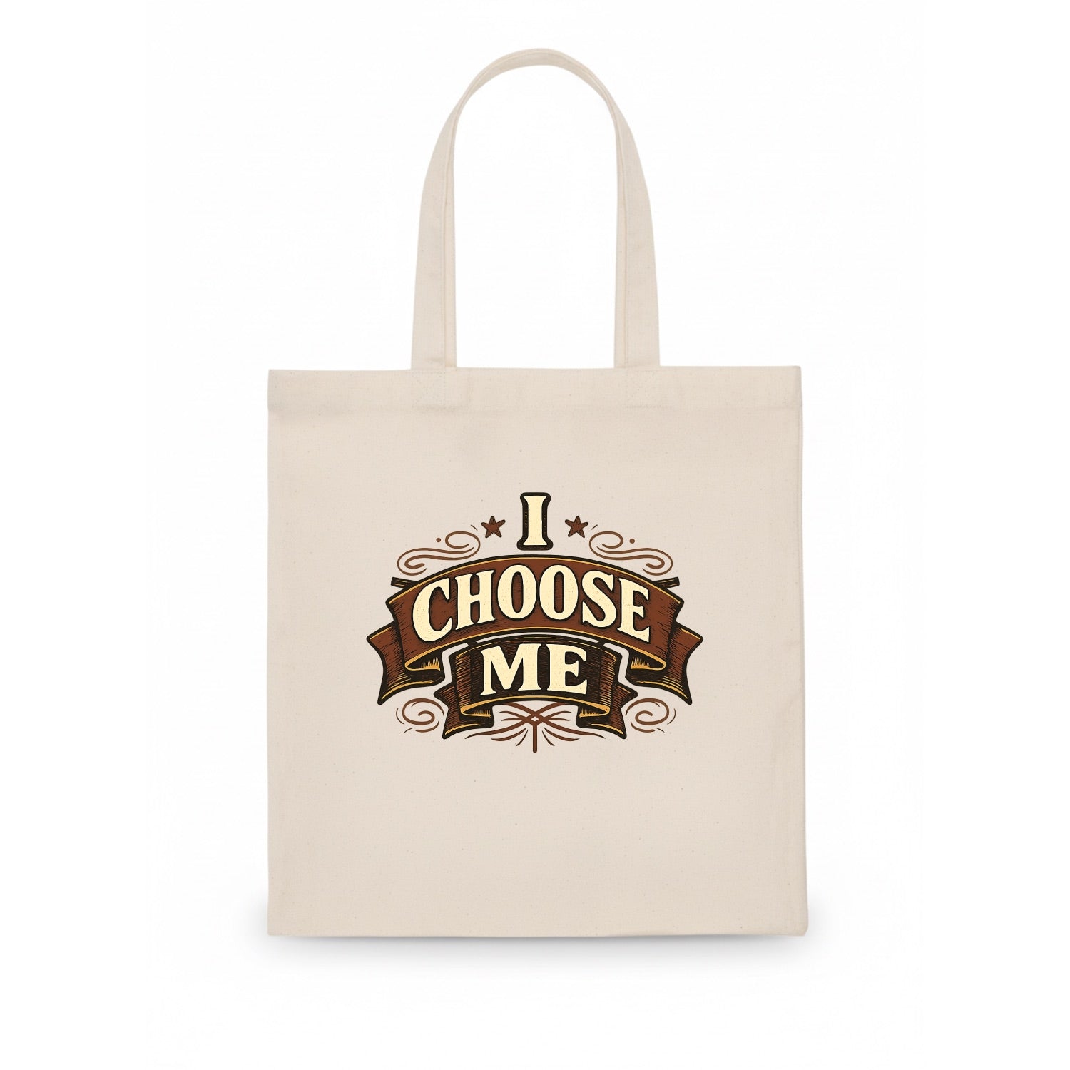 Bold typography design - "I CHOOSE ME" - self-priority, self-selection - Tote Bag - white