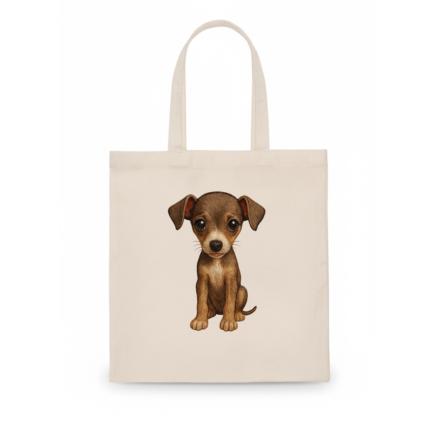 Baby Italian Greyhound Puppy - sleek tiny body, long legs, gentle eyes, front-facing, - Tote Bag - white